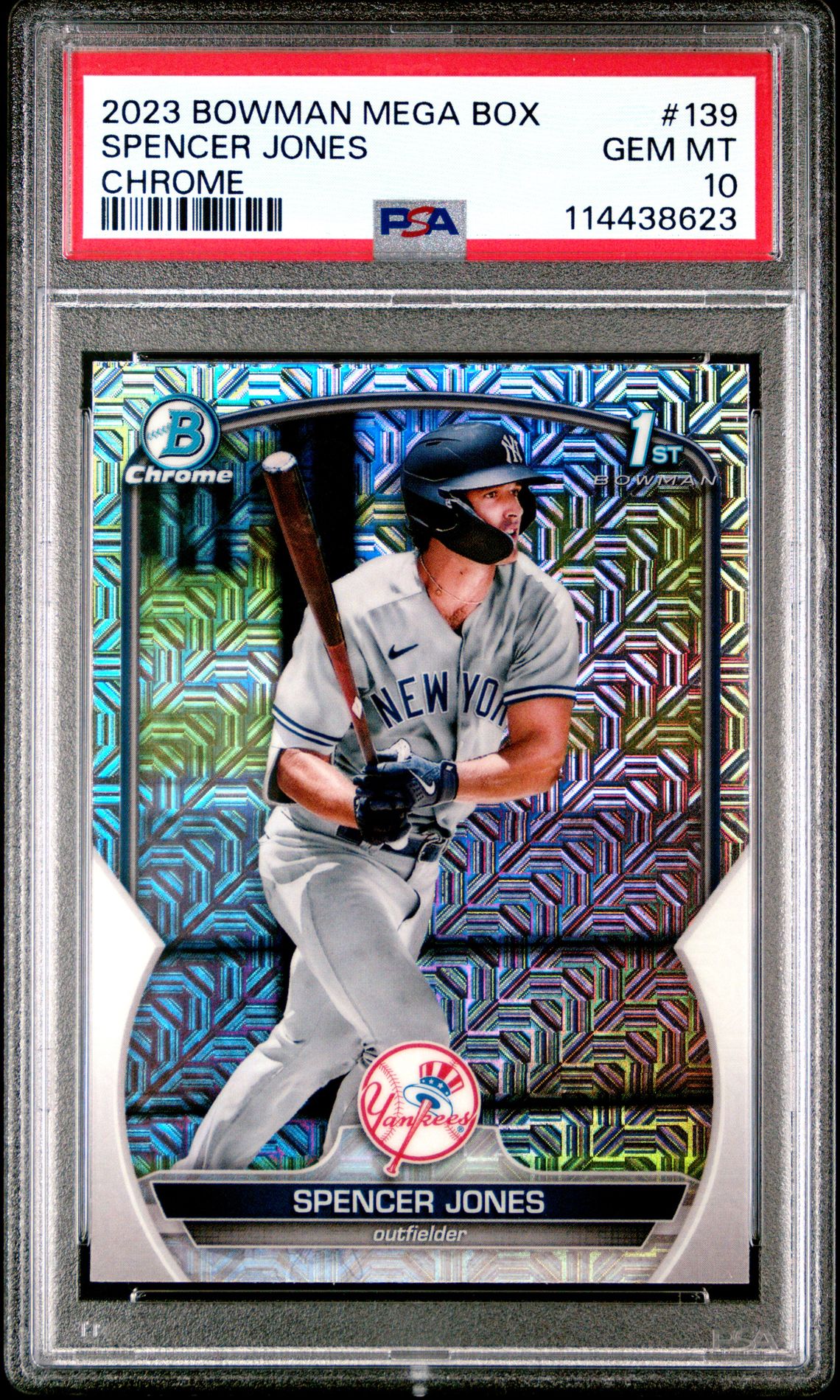 2023 Bowman Mega Box Chrome Spencer Jones #139 (Chrome) Gem Mt 10 front