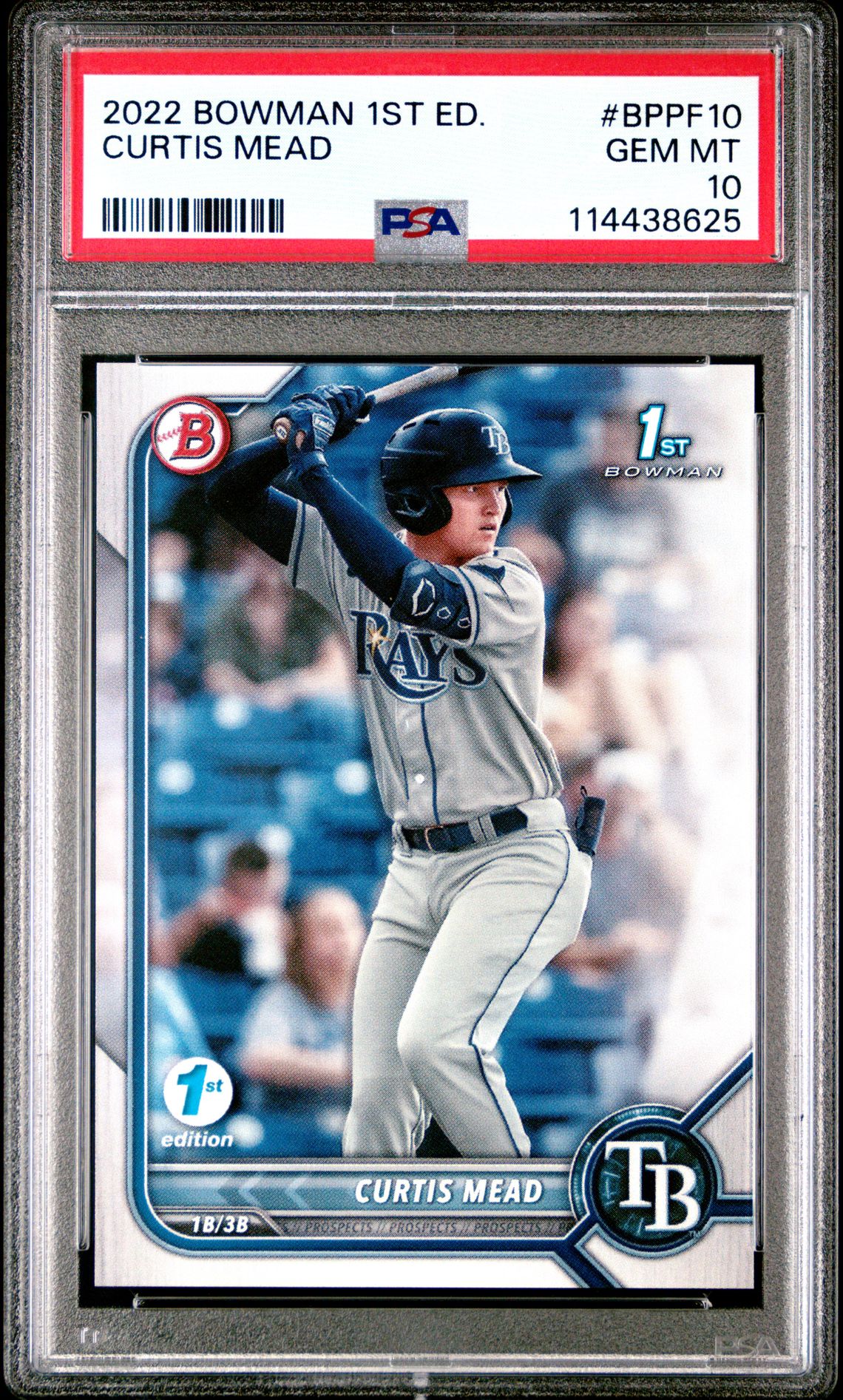 2022 Bowman 1St Edition Curtis Mead #Bppf10 Gem Mt 10 front