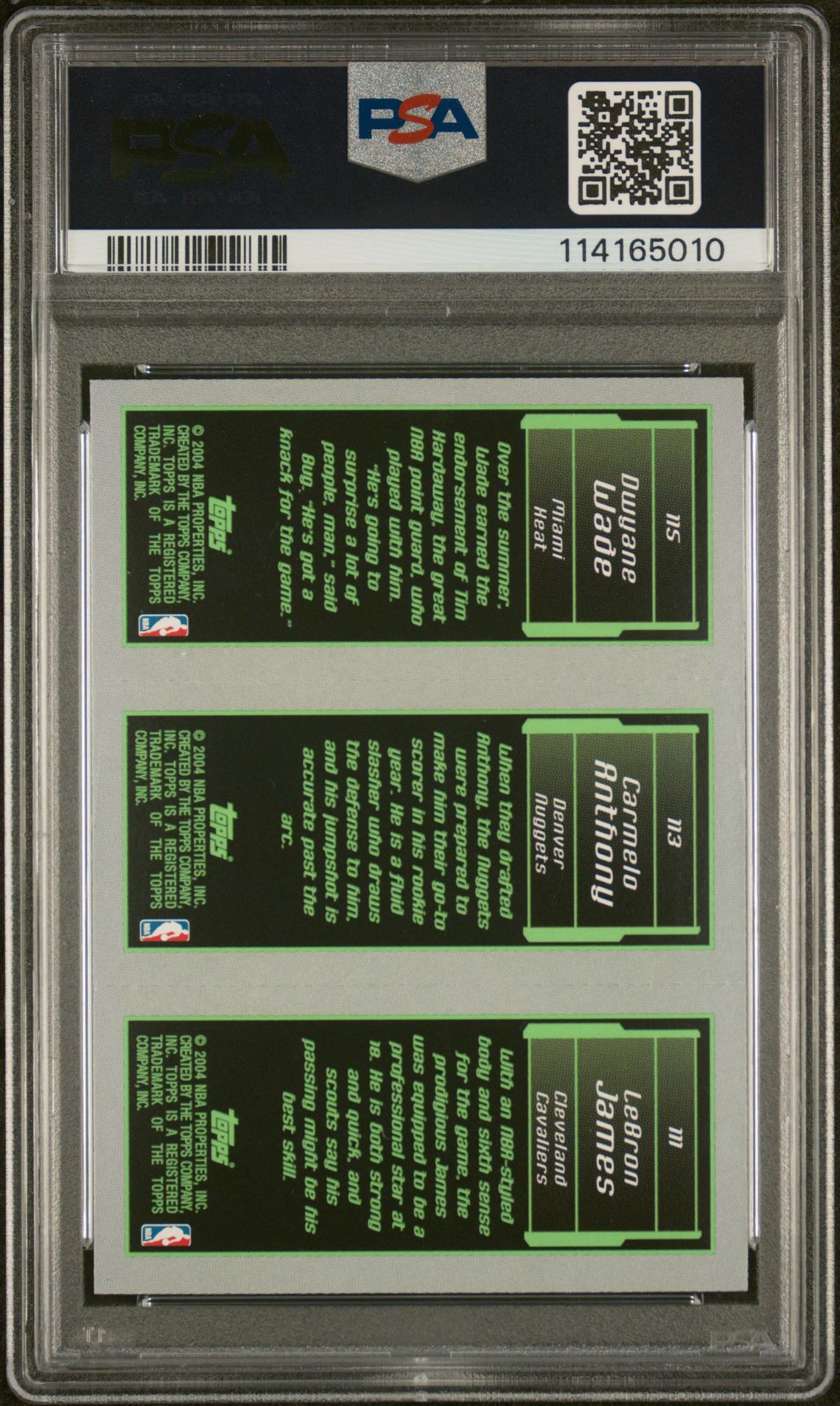 2003 Topps Rookie Matrix L.james/C.anthony (D.wade) Nm-Mt 8 back