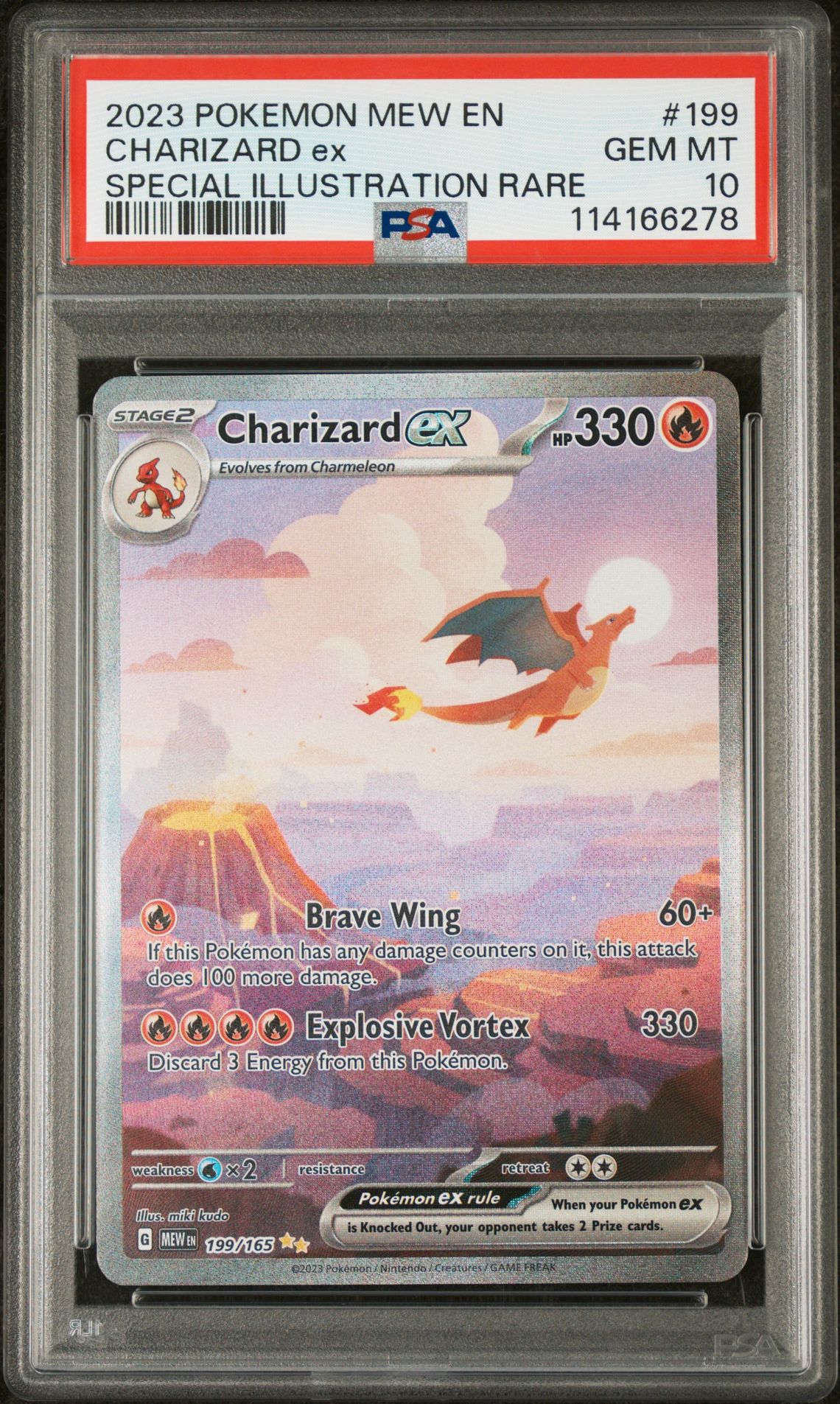 2023 Pokemon Mew En-151 Charizard Ex #199 (Special Illustration Rare) Gem Mt 10 front