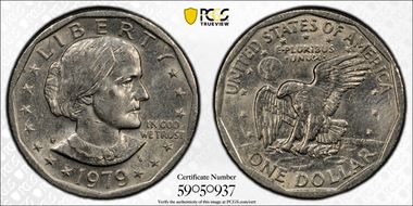 1979-P SBA$1 Wide Rim, FS-301 AU58