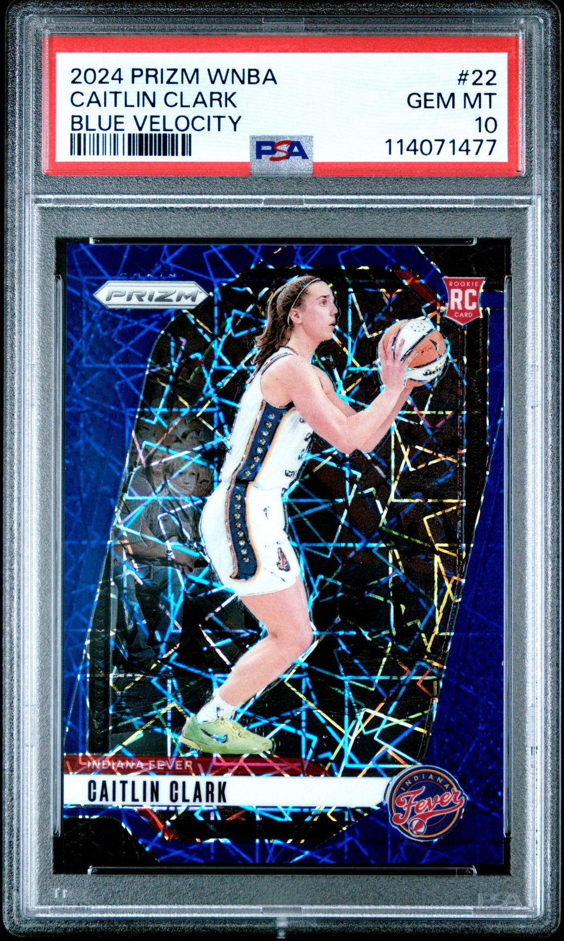 2024 Panini PANINI PRIZM WNBA BLUE VELOCITY #22 Caitlin Clark front