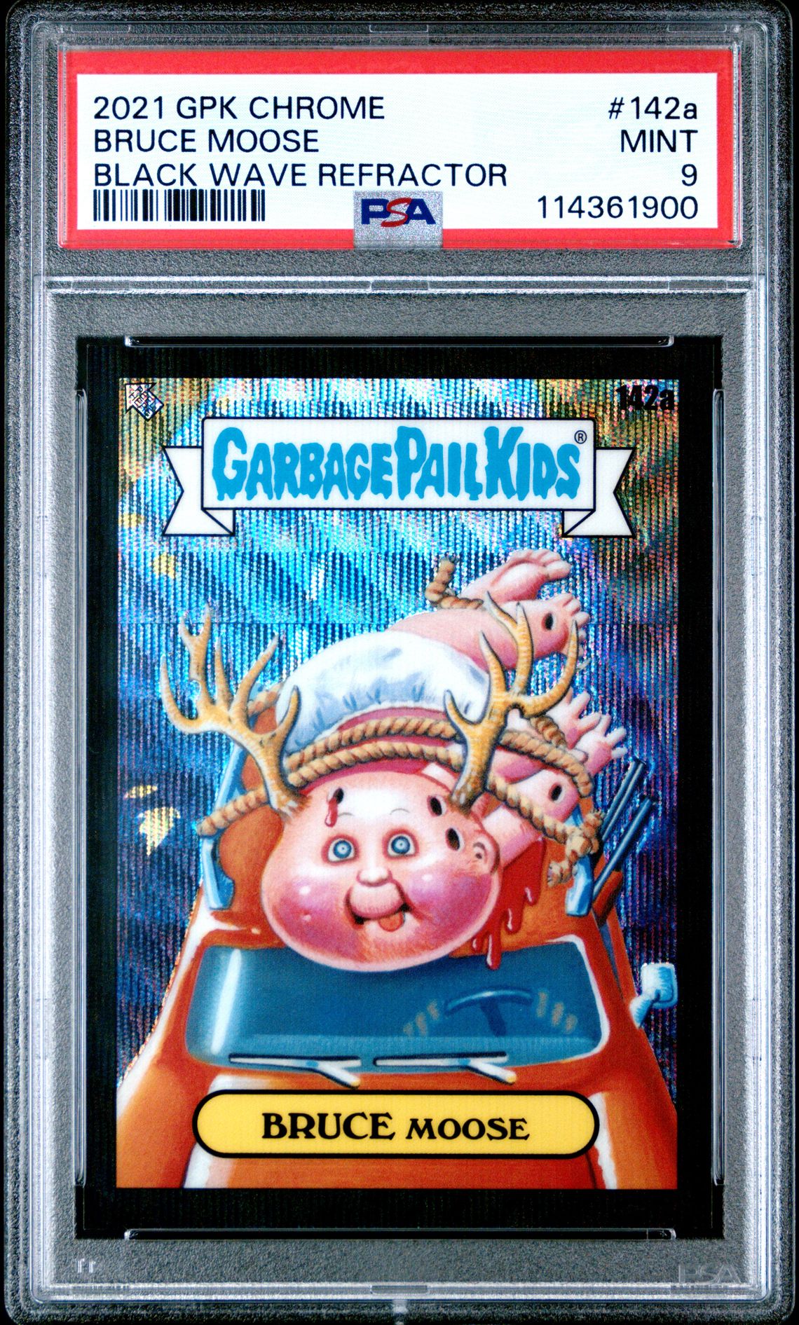 2021 Topps GARBAGE PAIL KIDS CHROME Refractor #142A Bruce Moose front