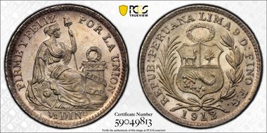 1912-FG 1/2 Din KM-206.2  Ag MS66