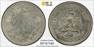 1919-M Peso KM-454  Ag N1