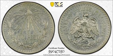 1919-M Peso KM-454  Ag N1