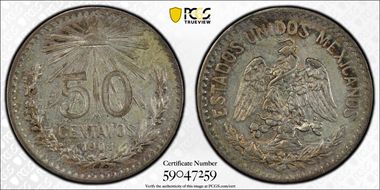 1908-M 50C KM-445  Ag N1
