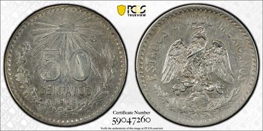1908-M 50C KM-445  Ag N1