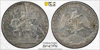 1910 Peso Caballito KM-453  Ag N1