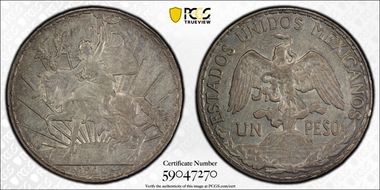 1910 Peso Caballito KM-453  Ag N1