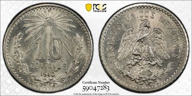 1910/00-M 10C KM-428  Ag MS64