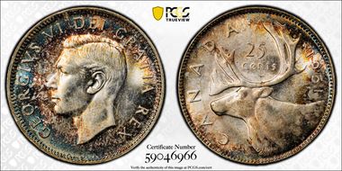 1951 25C High Relief MS65