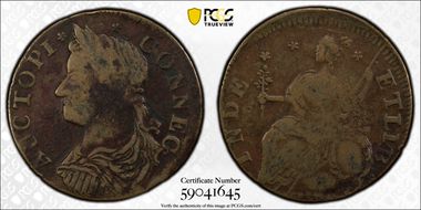 1787 CT 1/2P AUCTOPI, Miller 40-N VF35BN