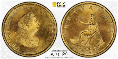 1799 P1/2D P-1233 Gilt PR64CAM