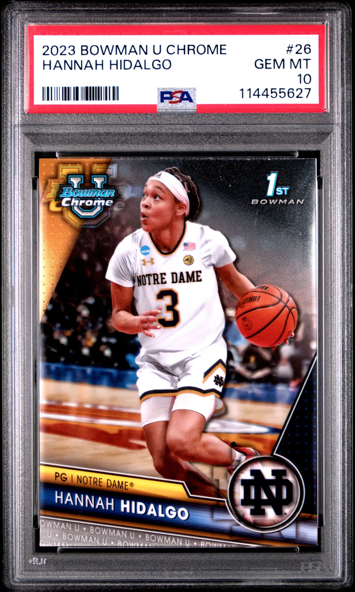 2023 Bowman BOWMAN UNIVERSITY CHROME #26 Hannah Hidalgo front