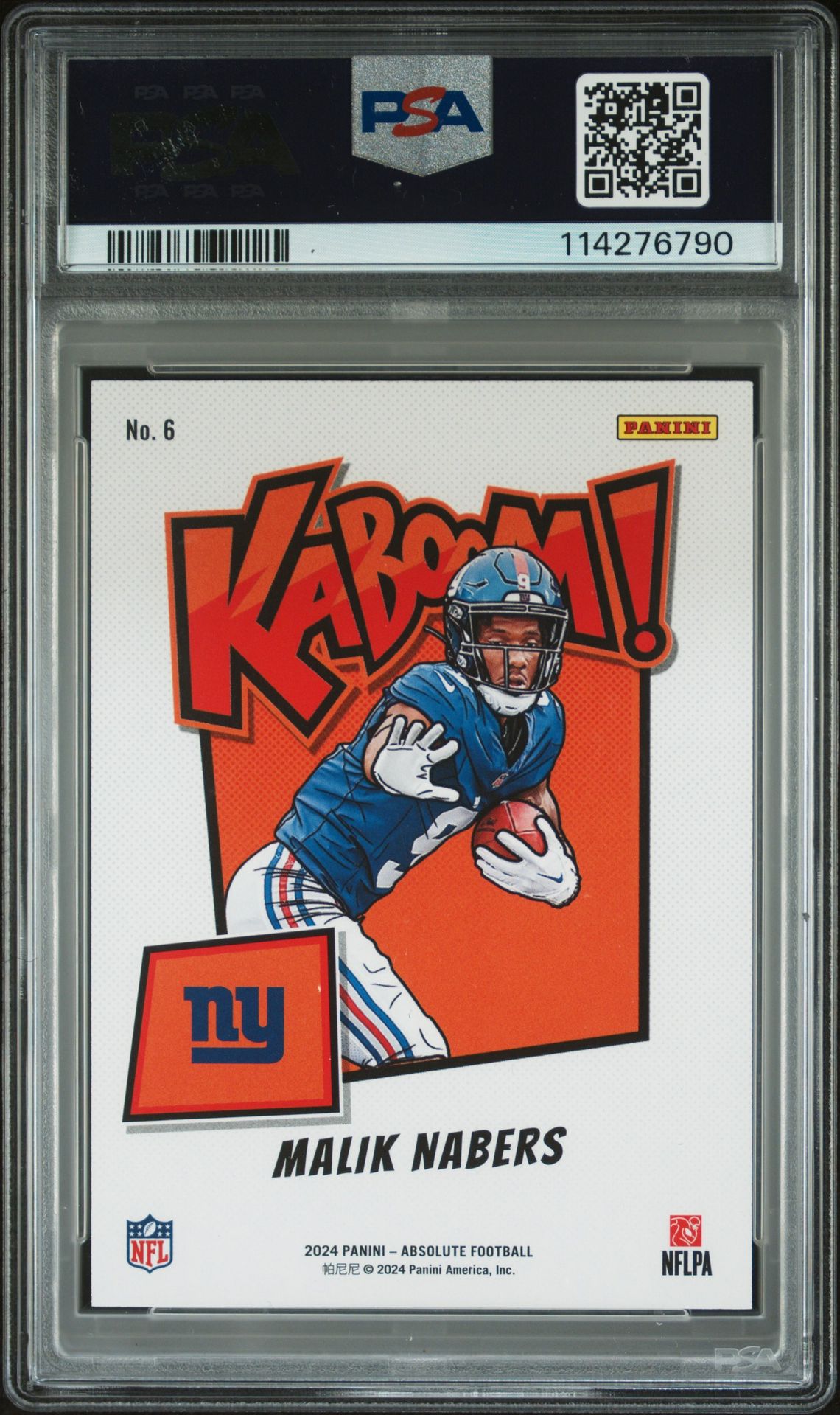 2024 Panini Absolute Kaboom! Horizontal Malik Nabers #6 Gem Mt 10 back