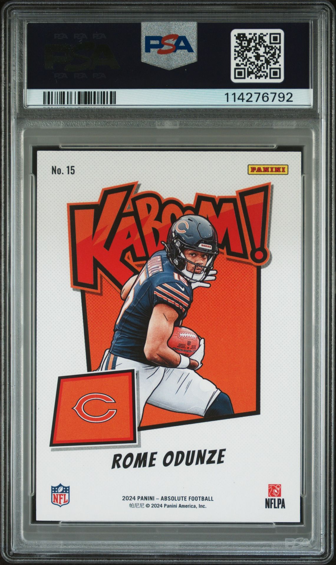 2024 Panini Absolute Kaboom! Horizontal Rome Odunze #15 Gem Mt 10 back