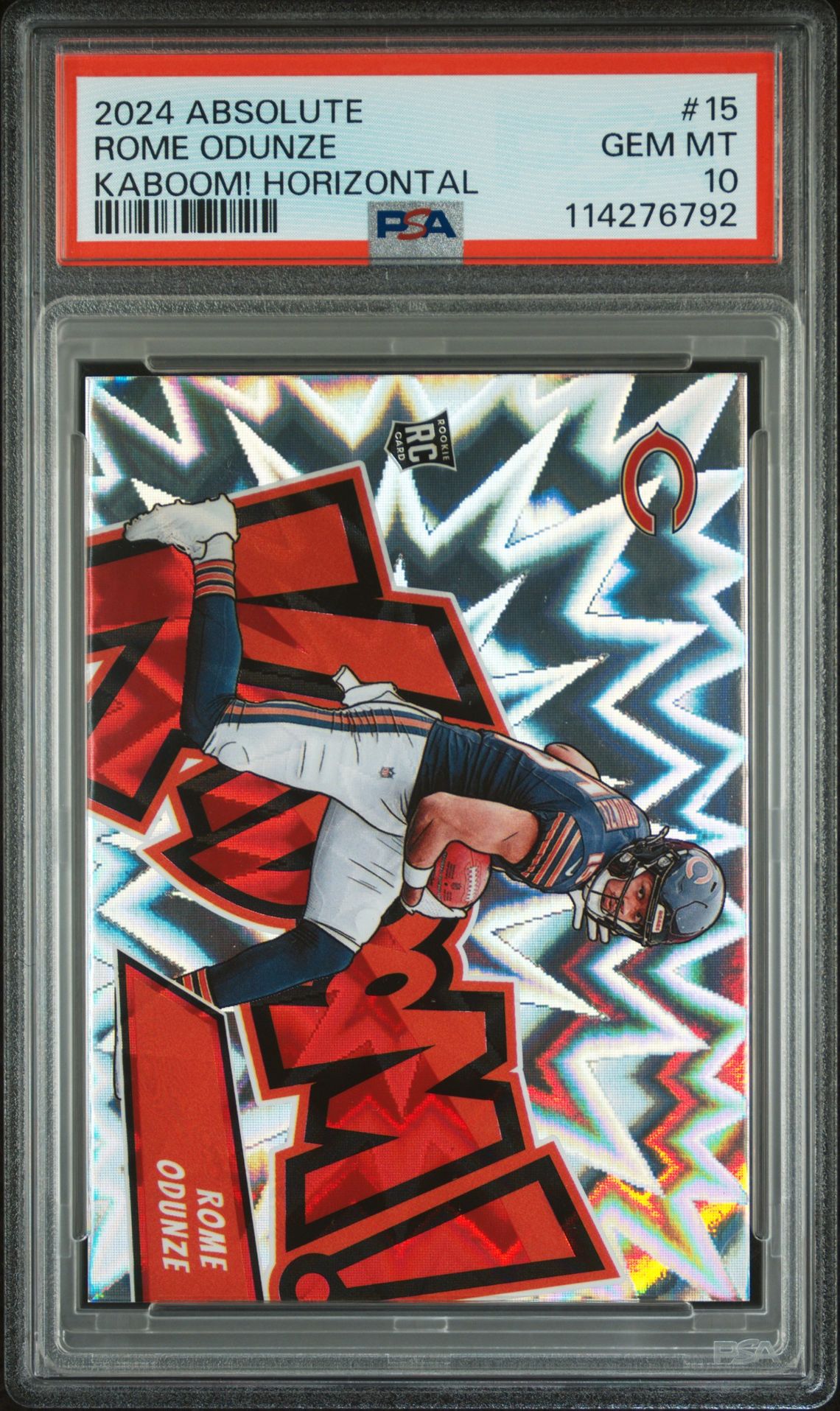 2024 Panini Absolute Kaboom! Horizontal Rome Odunze #15 Gem Mt 10 front