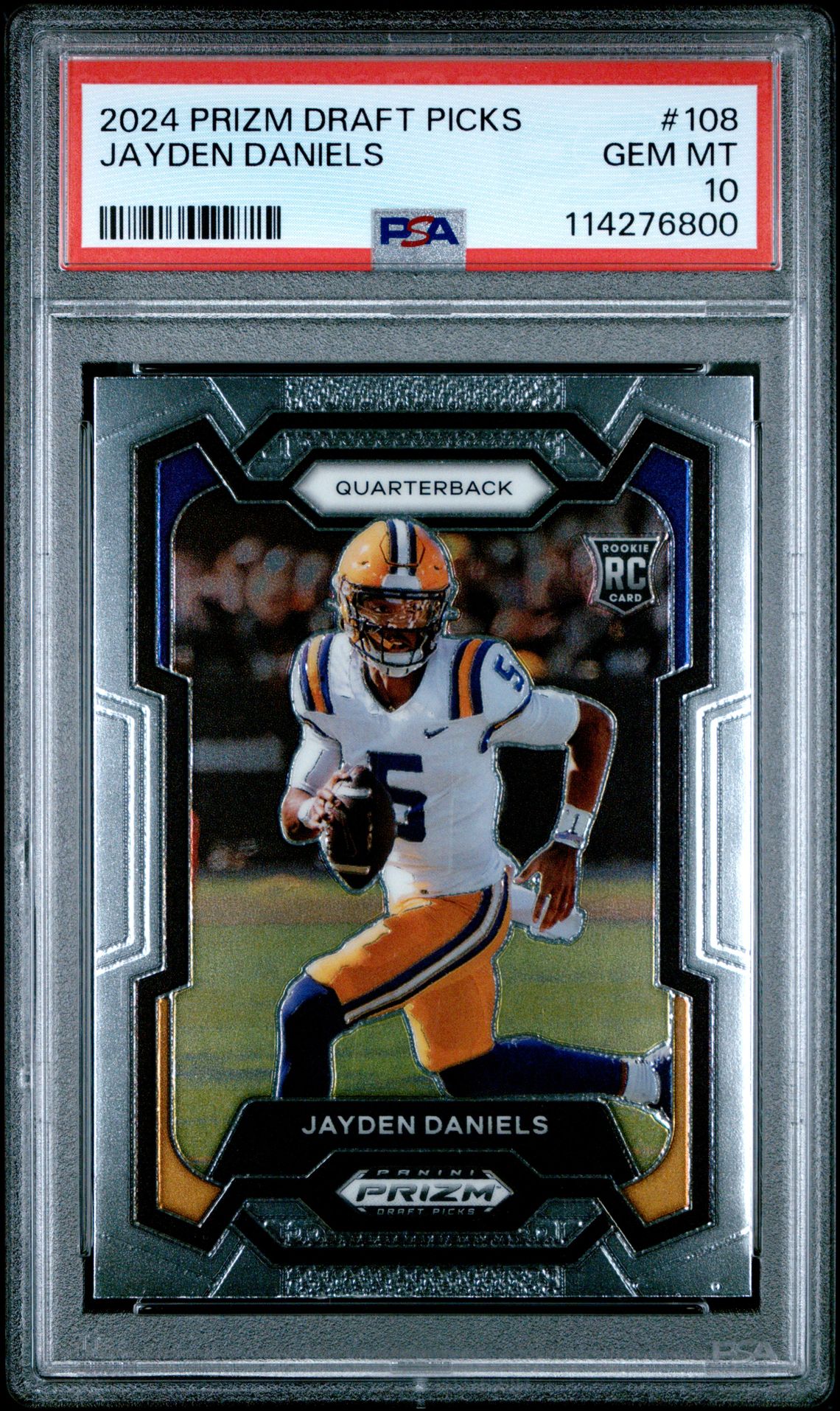 2024 Panini Prizm Draft Picks Jayden Daniels #108 Gem Mt 10 front