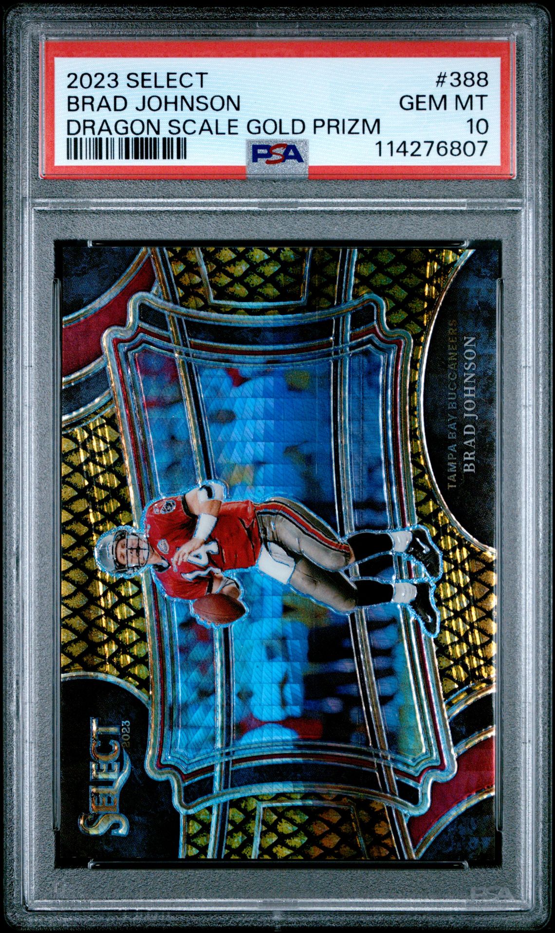 2023 Panini Select Brad Johnson #388 (Dragon Scale Gold Prizm) Gem Mt 10 front