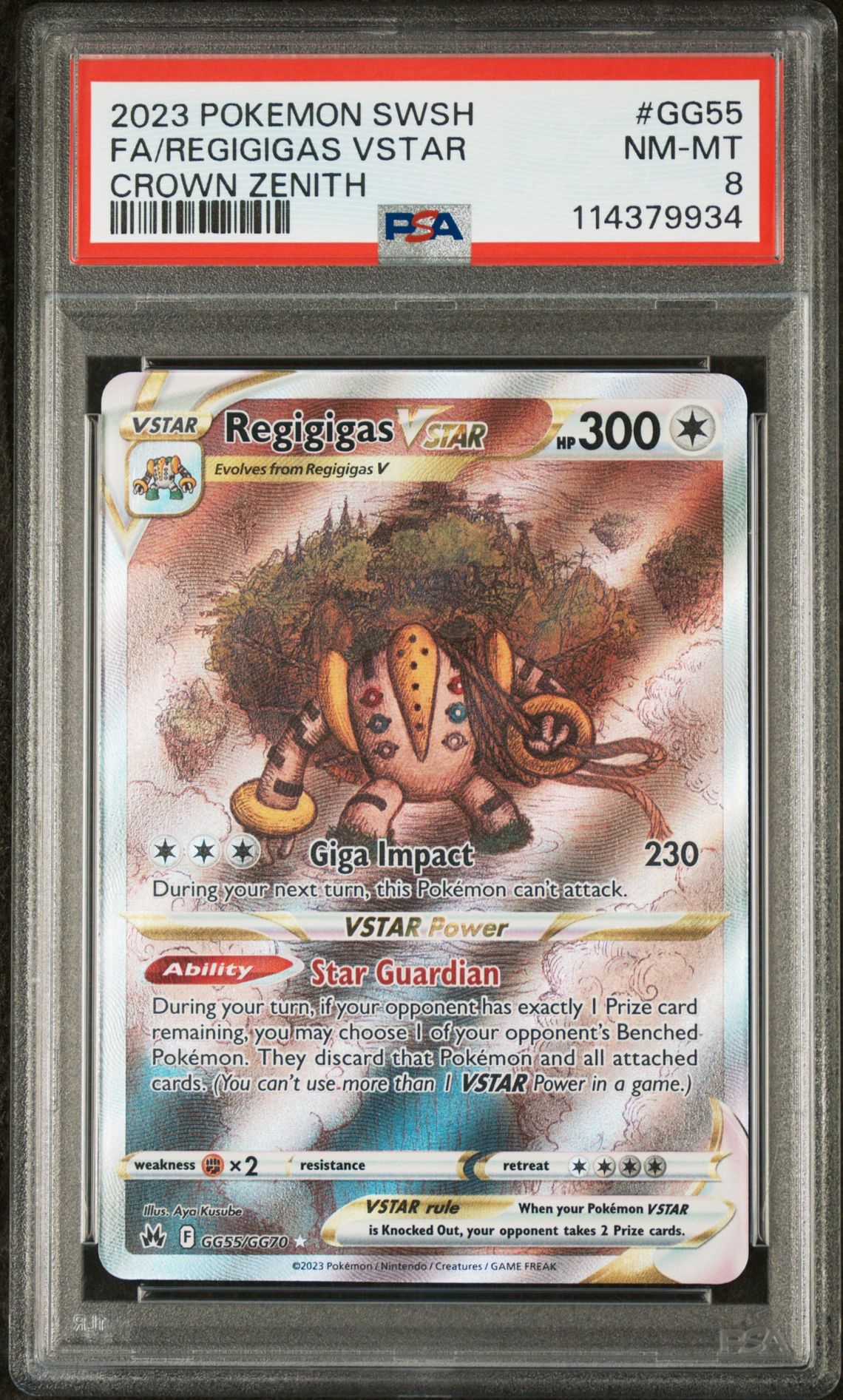2023 Pokemon Sword And Shield Crown Zenith Fa/Regigigas Vstar #Gg55 (Crown Zenith) Nm-Mt 8 front