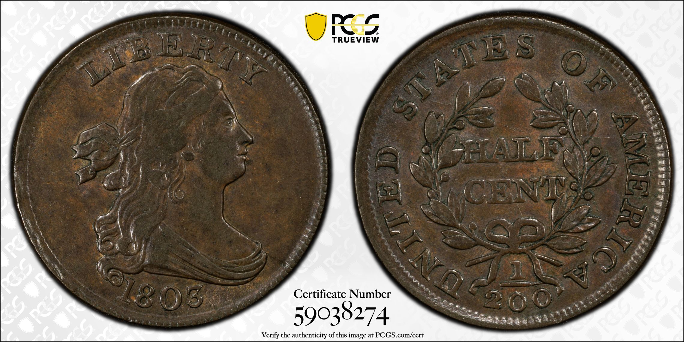 1803 P Half Cent