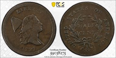 1797 1/2C Plain Edge XF40BN