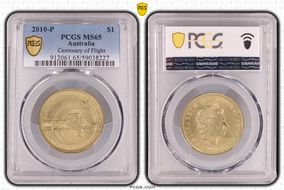 2010-P $1 Centenary of Flight MS65