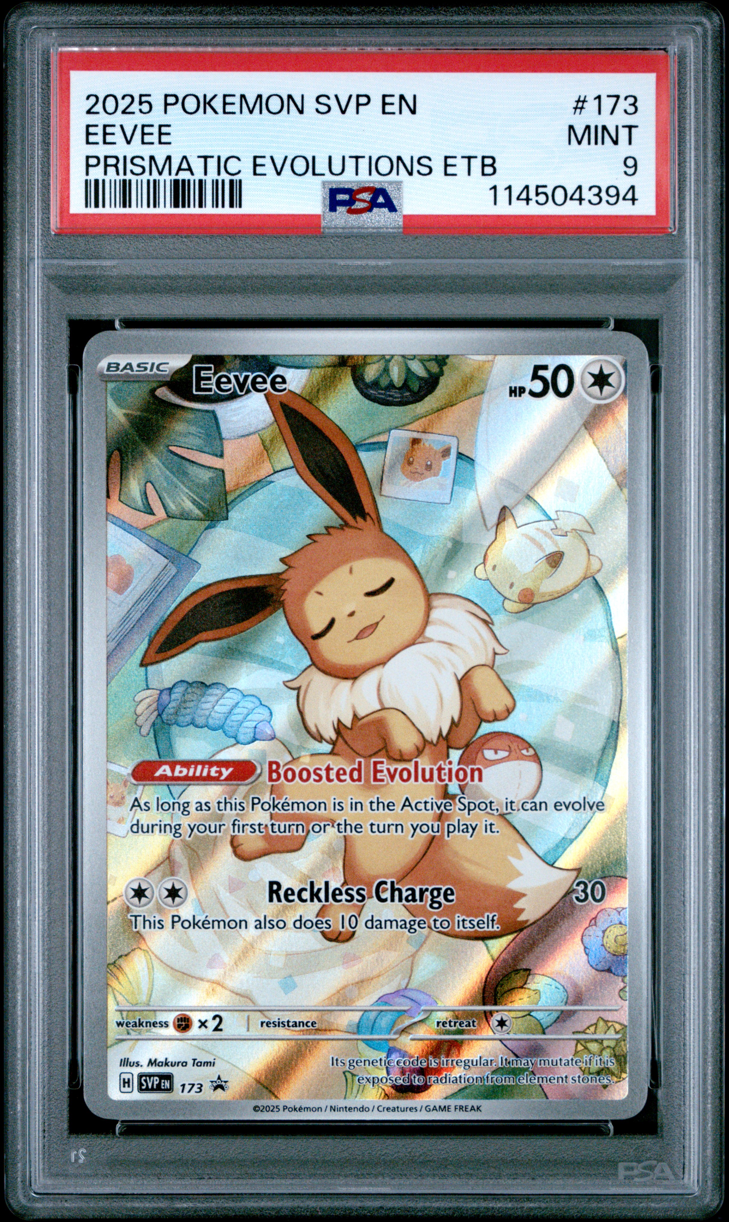 2025 #173 Eevee PSA 9 Svp EN-SV Black Star Promo