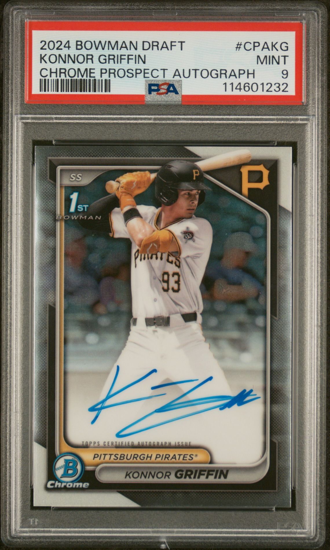 2024 Bowman BOWMAN DRAFT CHROME PROSPECT AUTOGRAPHS Chrome Prospects Auto #CPAKG Konnor Griffin front