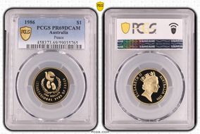 1986 $1 Peace PR69DCAM
