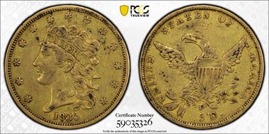 1835 $5 VF30