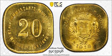 1918 Tk 20C Joinville Le Pont Brass MS65