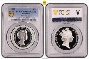 1992 $25 Princess Anne PR69DCAM