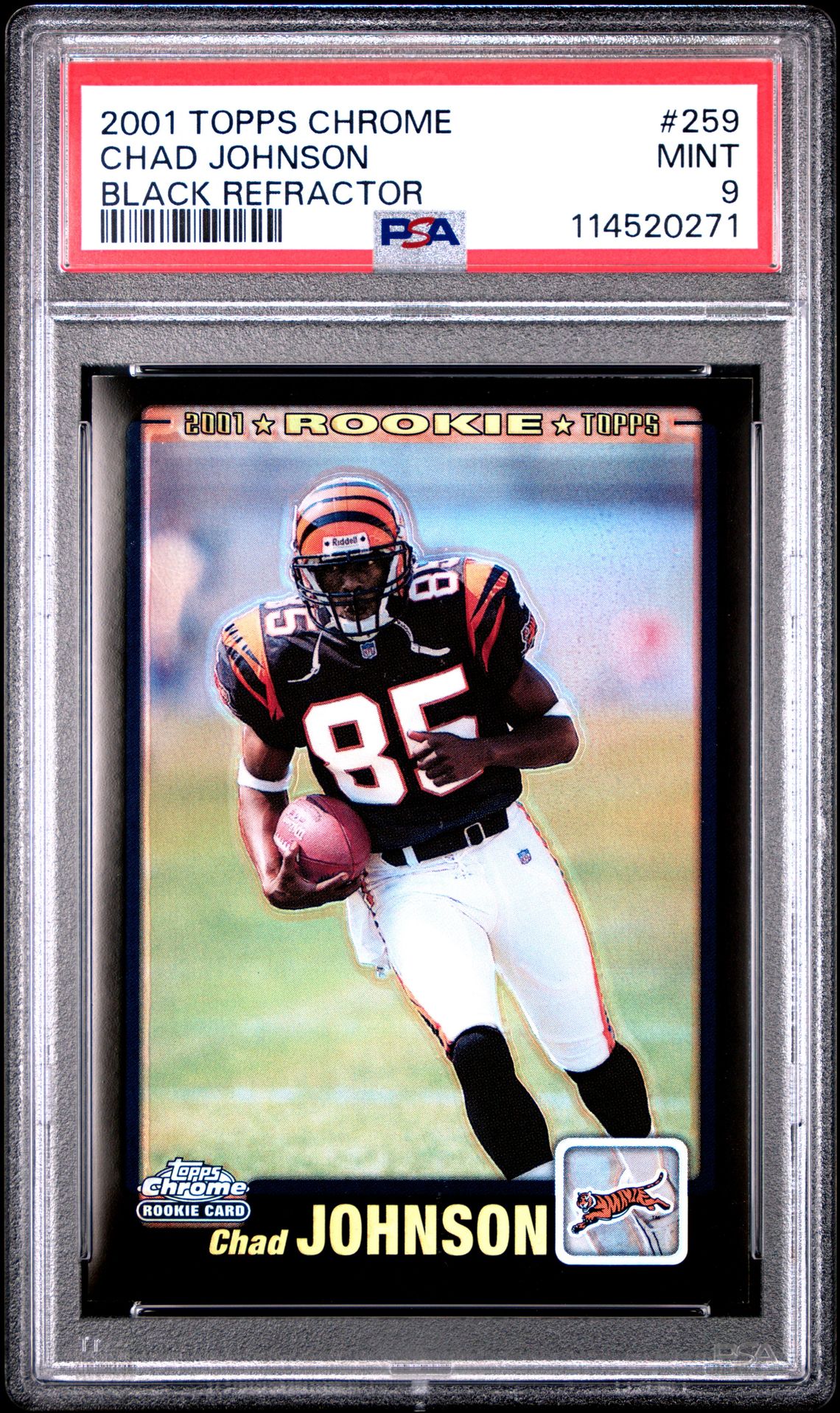 2001 Topps Chrome TOPPS CHROME BLACK REFRACTOR #259 Chad Johnson front