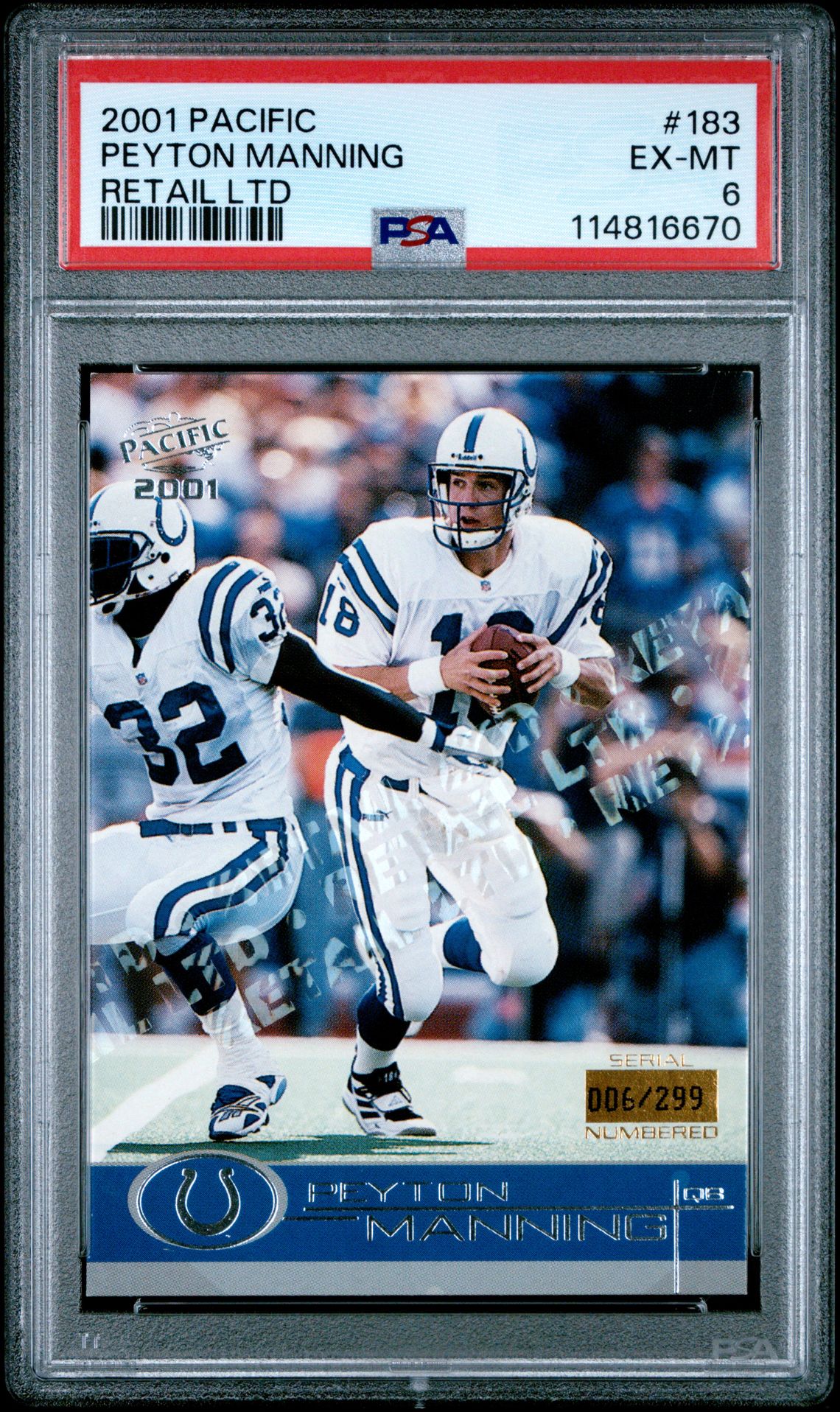 2001 Pacific PACIFIC RETAIL LTD #183 Peyton Manning front