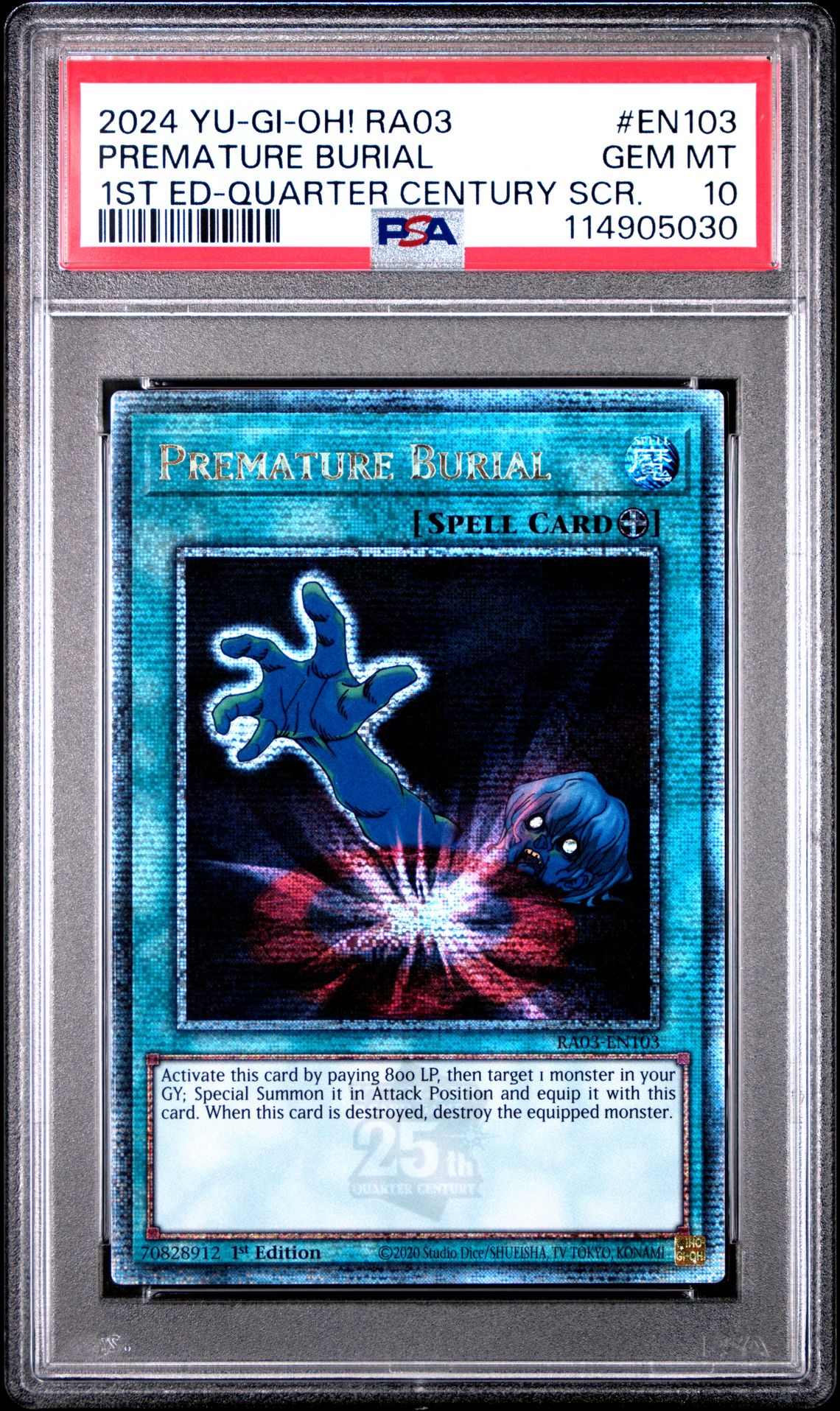 2024 Yu-Gi-Oh! YU-GI-OH! RA03-QUARTER CENTURY BONANZA 1ST ED-QUARTER CENTURY SCR. #EN103 Premature Burial front