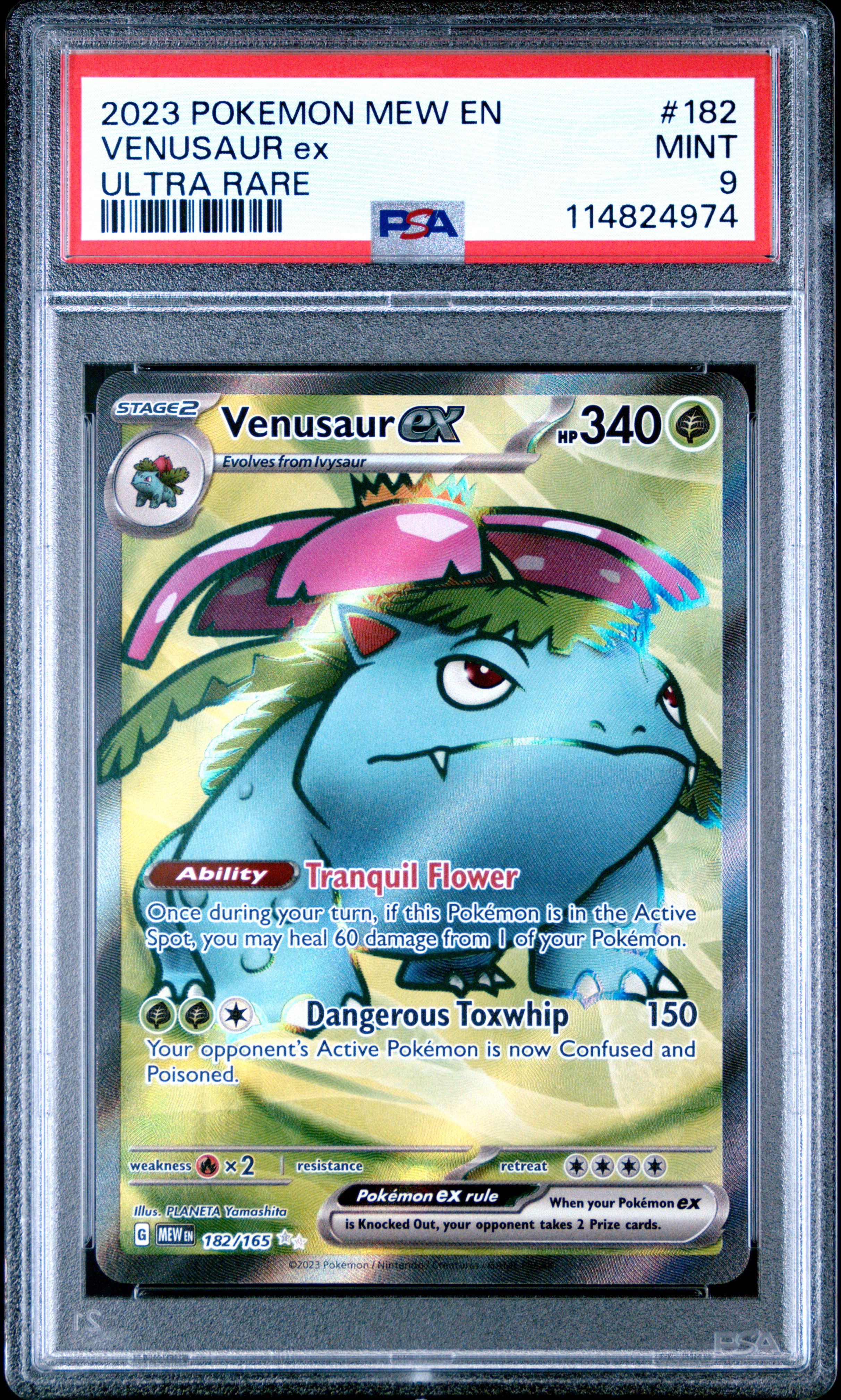 2023 #182 Venusaur EX PSA 9 Mew EN-151
