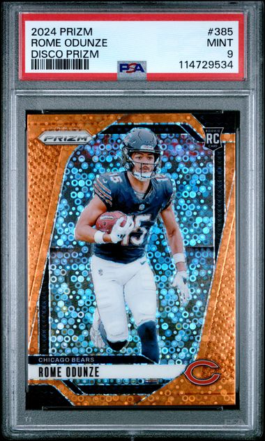 2024 Panini Prizm Rome Odunze #385 (Disco Prizm) Mint 9 front