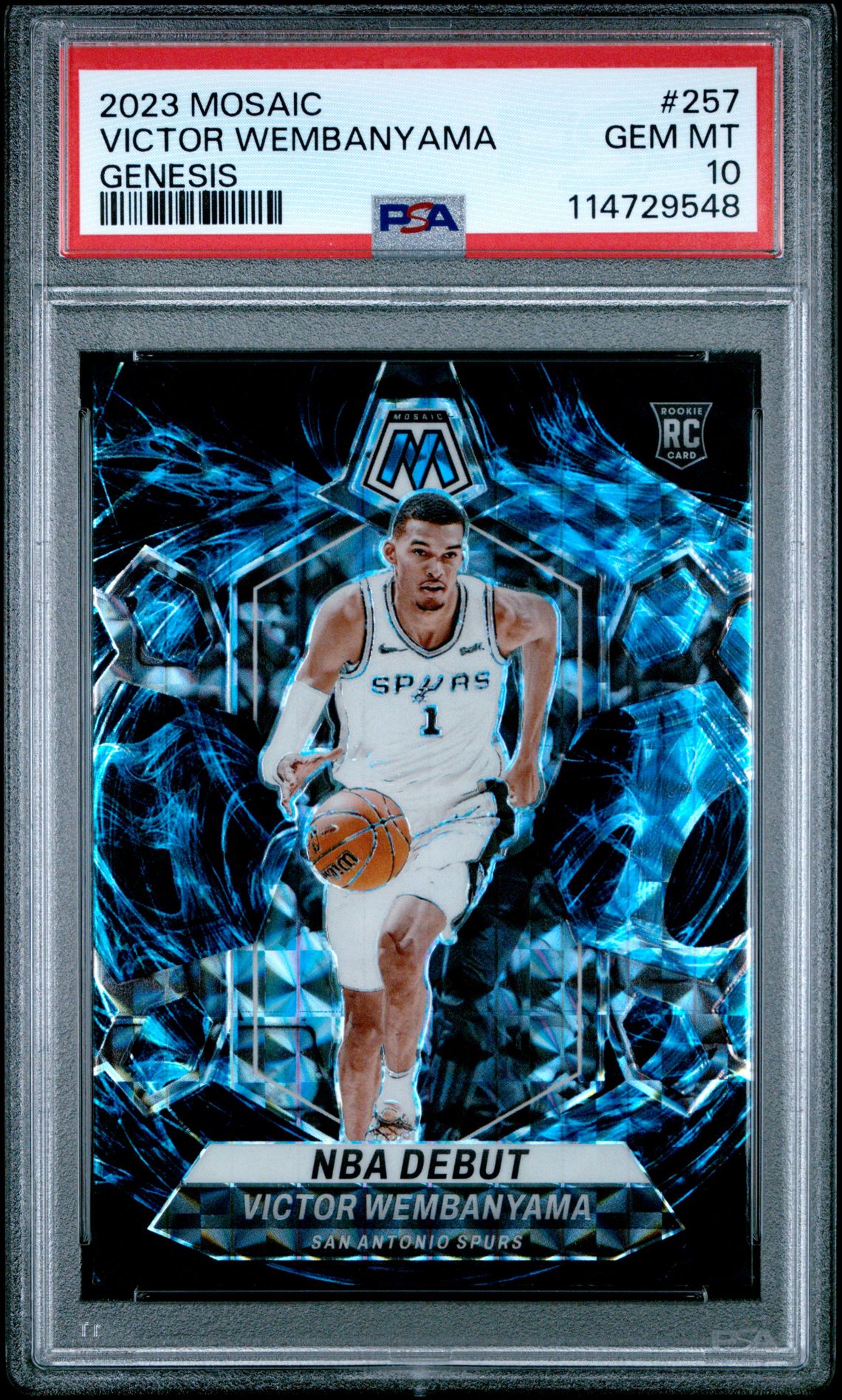 2023 Panini Mosaic Victor Wembanyama #257 (Genesis) Gem Mt 10 front