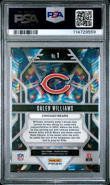 2024 Panini Prizm Prizmatic Caleb Williams #1 (Prizmatic-Silver Prizm) Gem Mt 10 back