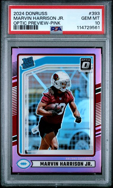 2024 Panini Donruss Marvin Harrison Jr. #393 (Optic Preview-Pink) Gem Mt 10 front