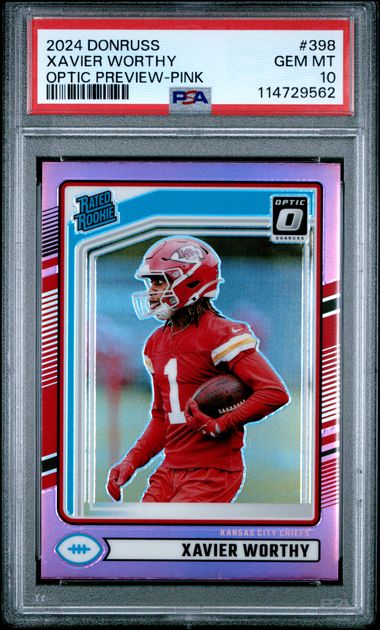 2024 Panini Donruss Xavier Worthy #398 (Optic Preview-Pink) Gem Mt 10 front