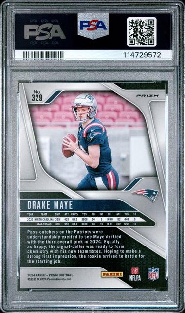 2024 Panini Prizm Drake Maye #329 (Green Wave) Nm-Mt 8 back