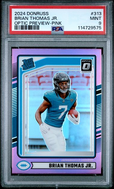 2024 Panini Donruss Brian Thomas Jr. #313 (Optic Preview-Pink) Mint 9 front