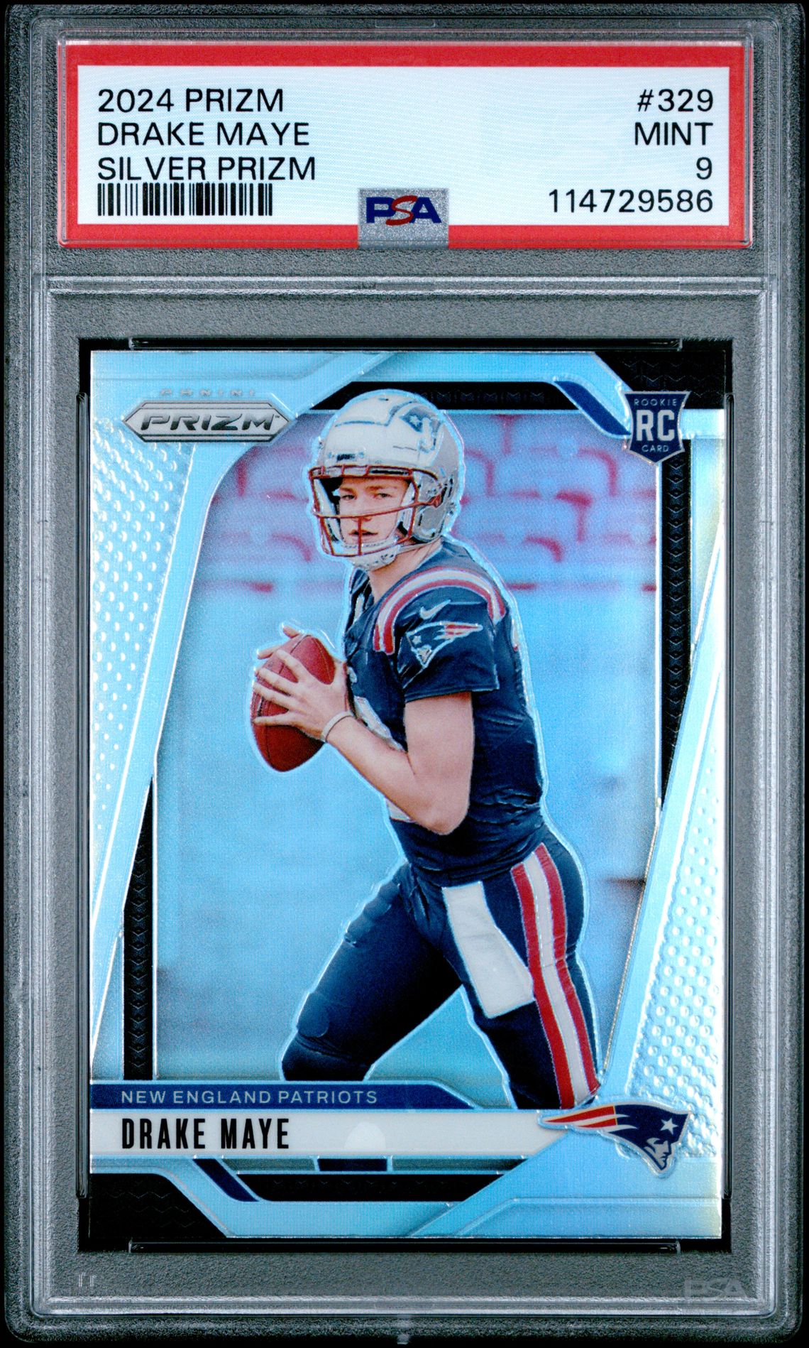 2024 Panini Prizm Drake Maye #329 (Silver Prizm) Mint 9 front