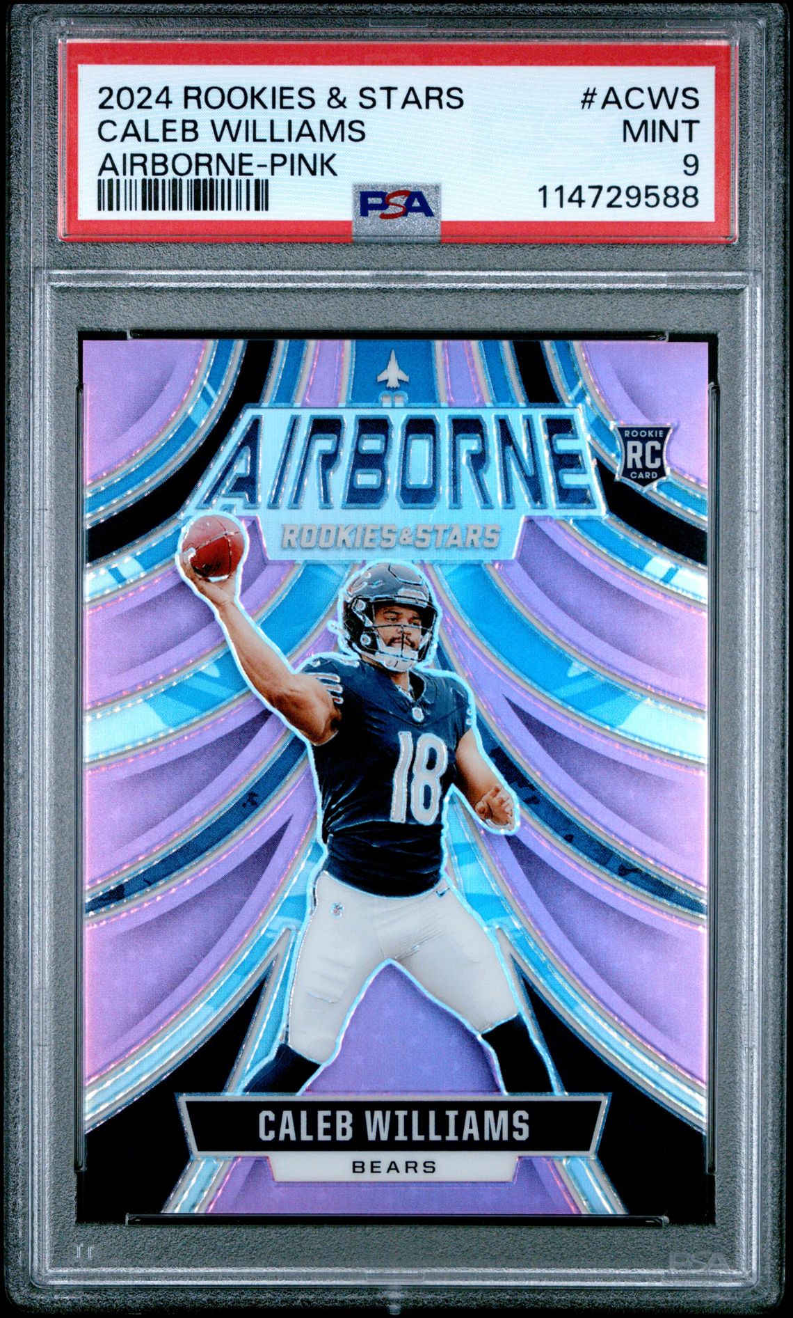 2024 Panini Rookies & Stars Airborne Caleb Williams #Acws (Airborne-Pink) Mint 9 front