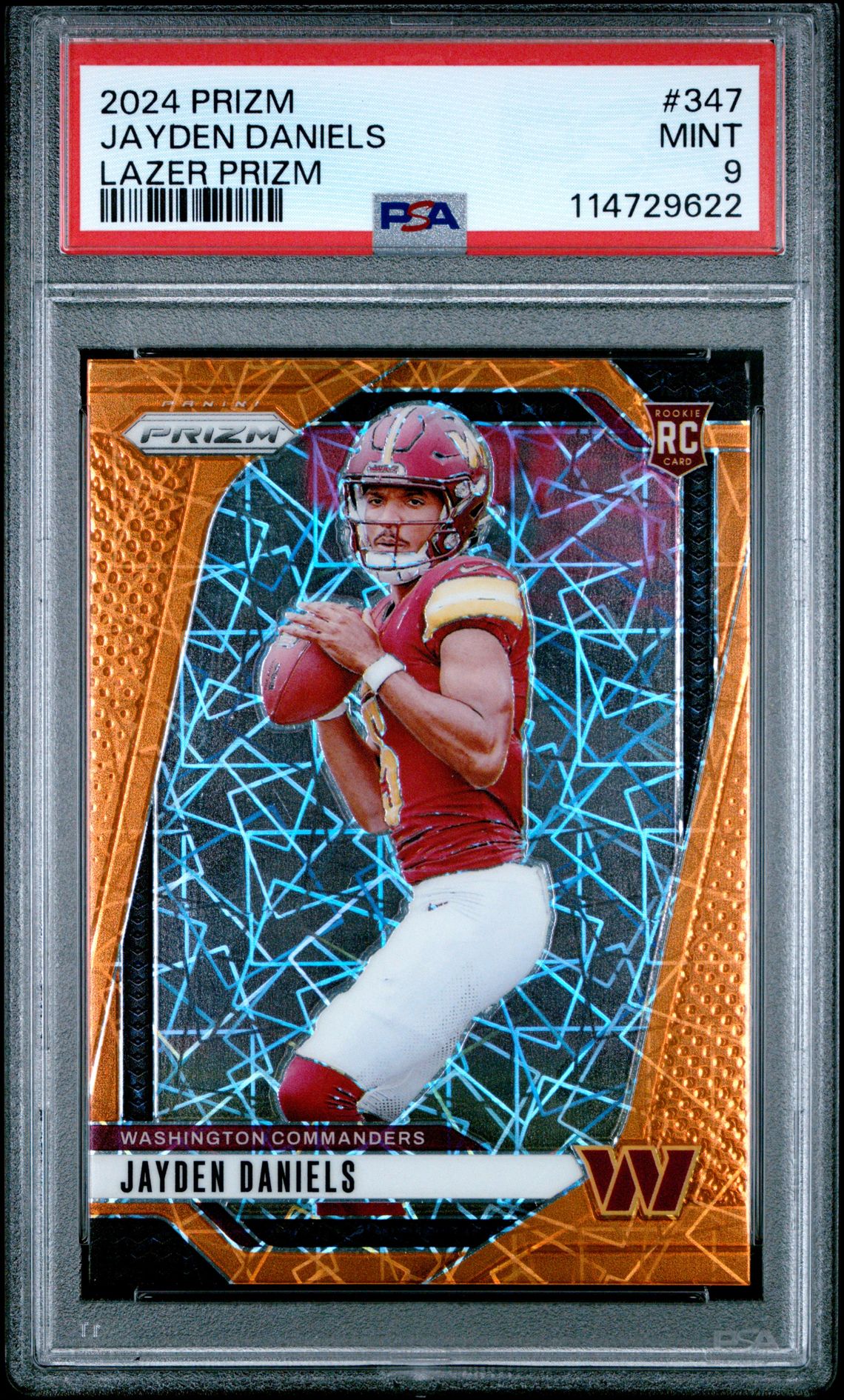 2024 Panini Prizm Jayden Daniels #347 (Lazer Prizm) Mint 9 front