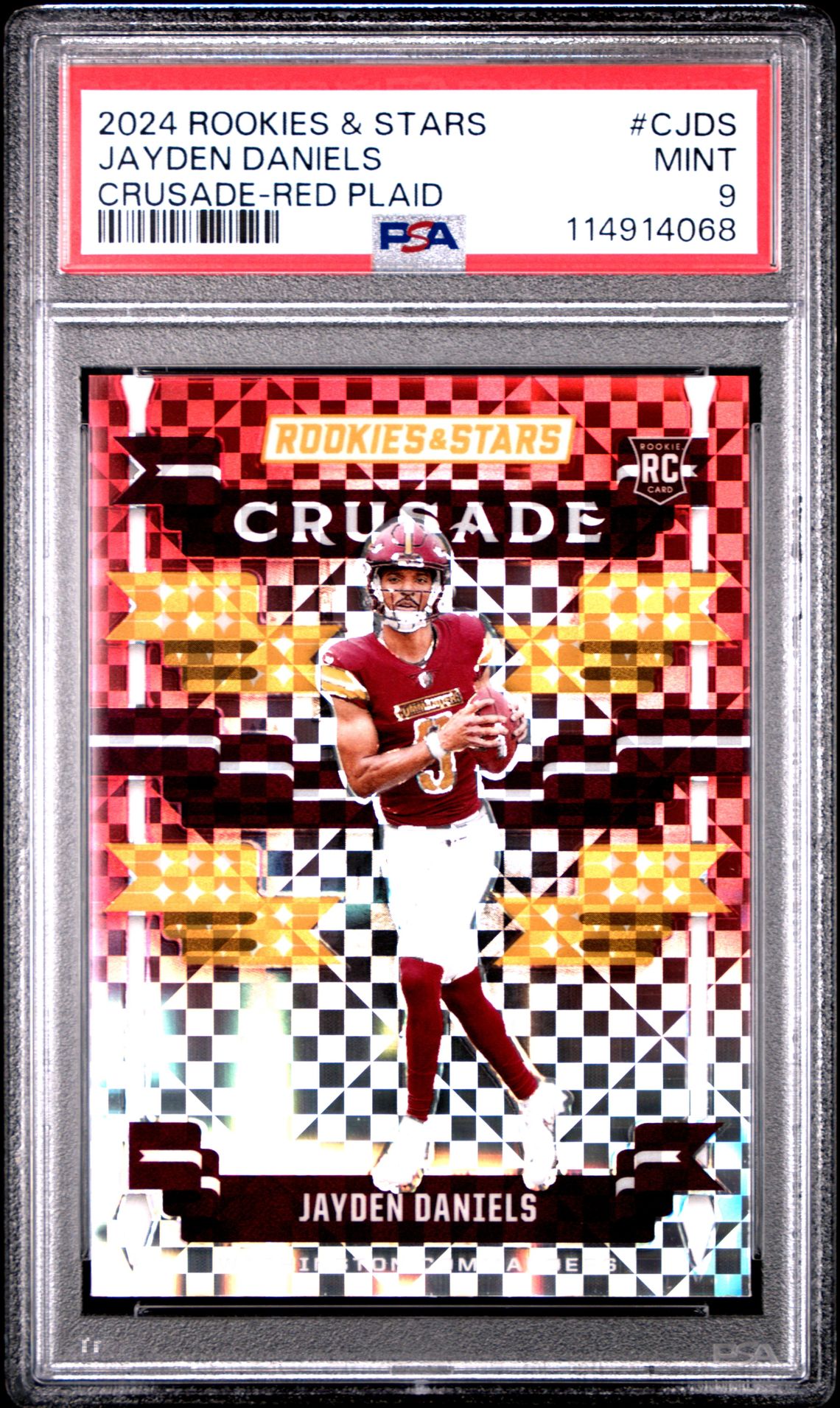 2024 Panini Rookies & Stars Crusade Jayden Daniels #Cjds (Crusade-Red Plaid) Mint 9 front