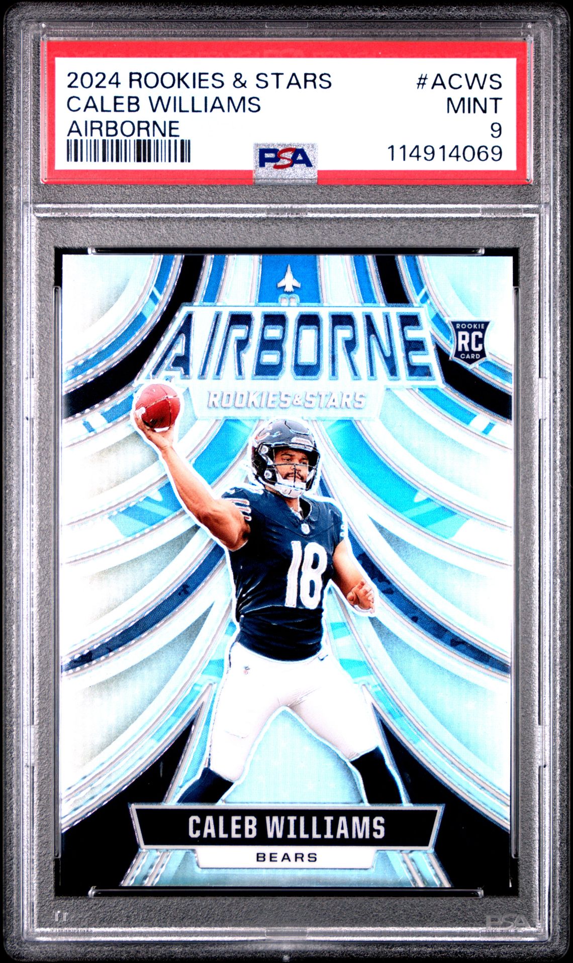 2024 Panini Rookies & Stars Airborne Caleb Williams #Acws Mint 9 front